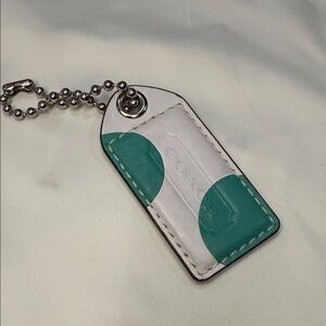 Coach White and Teal Hangtag